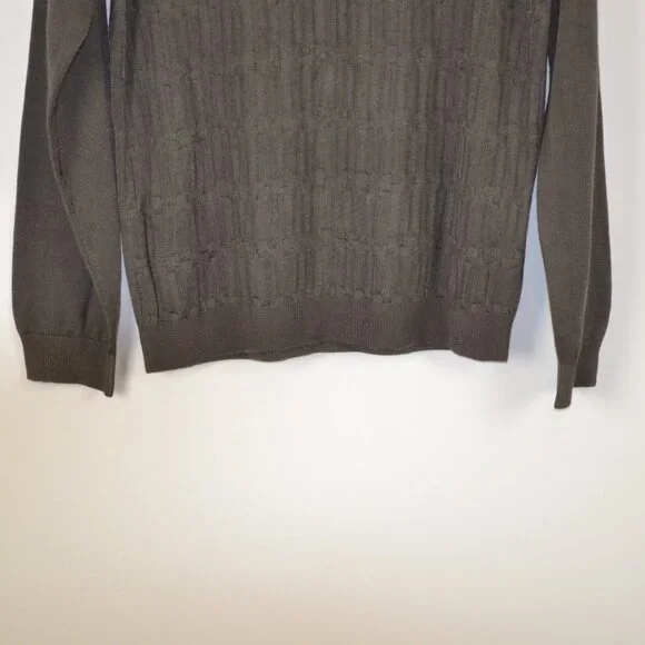 Barcelino Mens S Jacquard Long Sleeve Pullover Fancy Textured Stretch Sweater